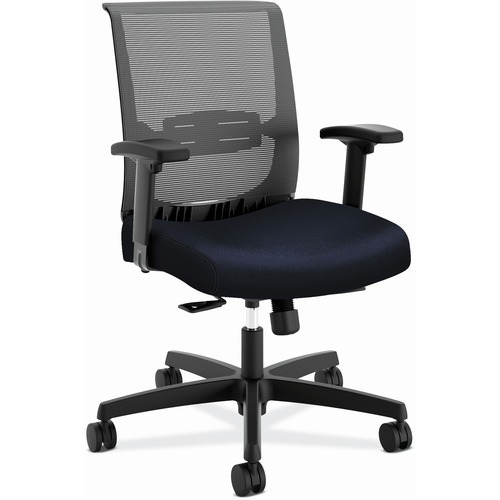 Convergence Mid-Back Task Chair, Synchro-Tilt And Seat Glide, Supports Up To 275 Lb, Navy Seat, Black Back/base